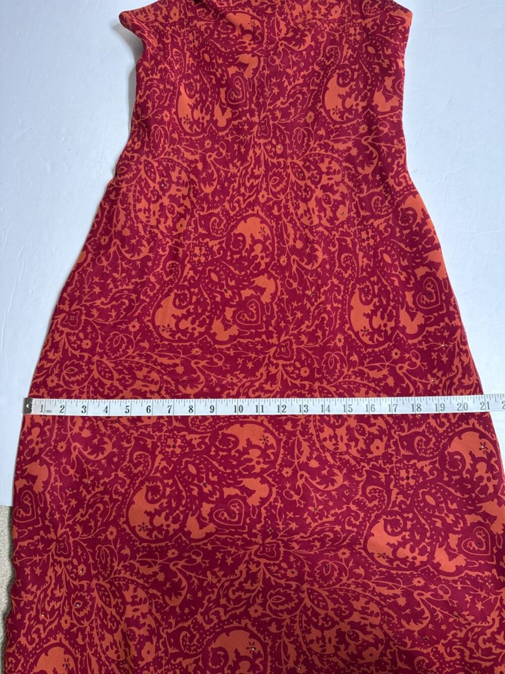 Laundry by Shelli Segal 100% Silk Paisley Rhinestone Maxi Dress Size 10 - Picture 16 of 17